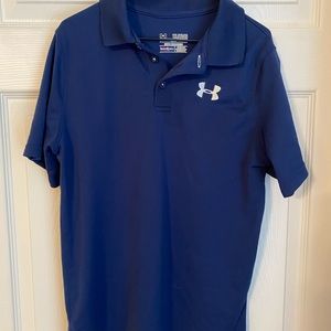 Navy colored under armour short sleeved polo